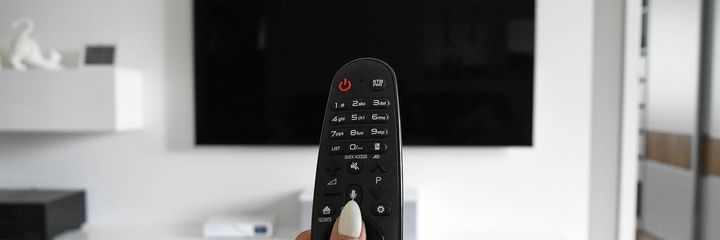 Watching TV at home